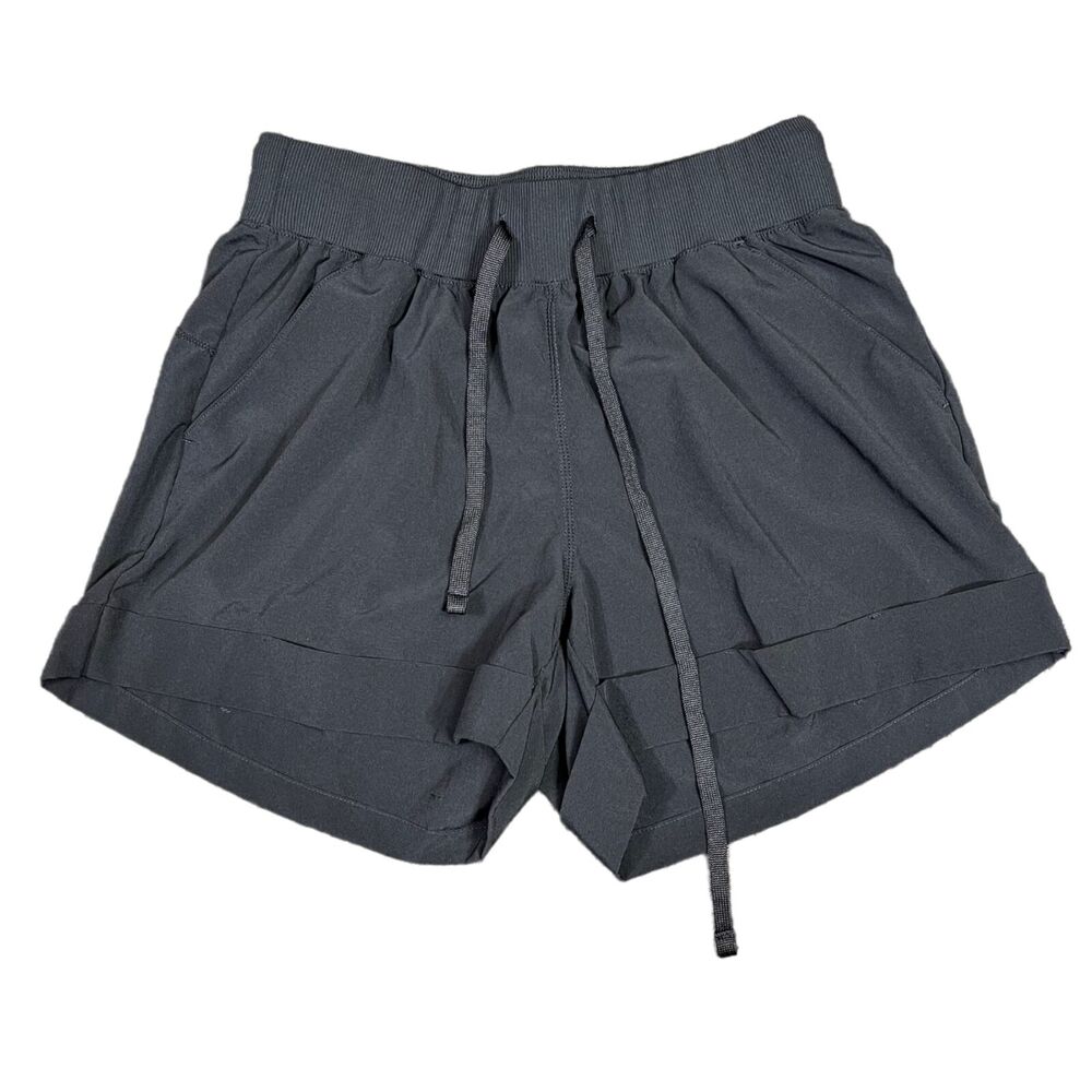 Zella Womens Athletic Shorts Casual Elastic Waist Cuffed Relaxed Fit Black Small